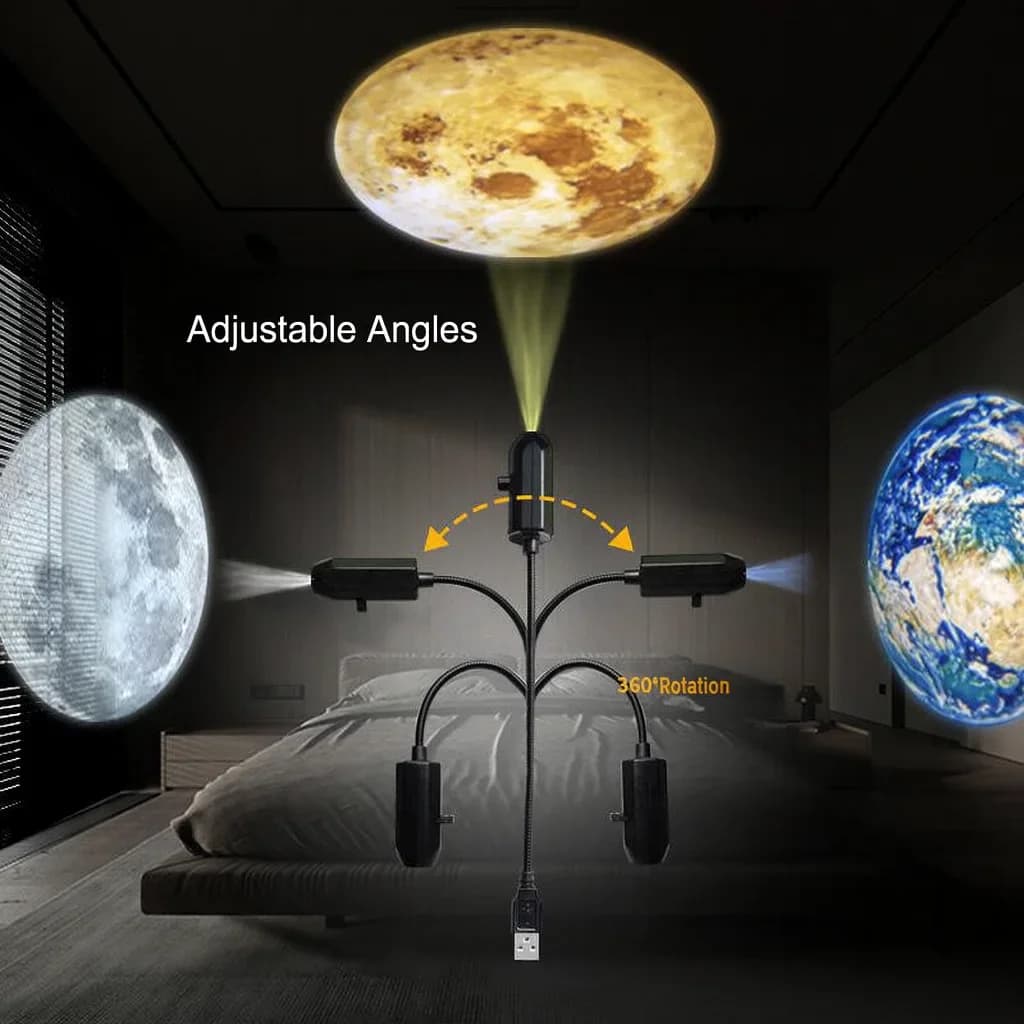 GlowPop Rotating Rechargeable Moon Star Projector thumbnail 2