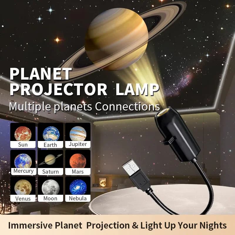 GlowPop Rotating Rechargeable Moon Star Projector - Image 1